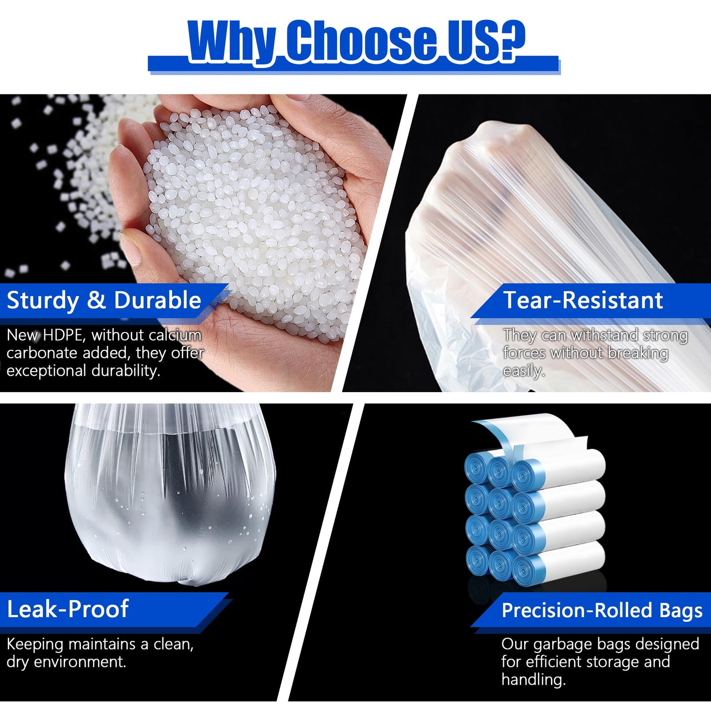 Small Trash Bags 3 Gallon, 360 Count -1.2 Mil Drawstring Mini Garbage Bags, White Plastic Trash Can Liners for Bathroom Accessories, 12 Liter, Bedroom, Dorm Room Essentials, Office
