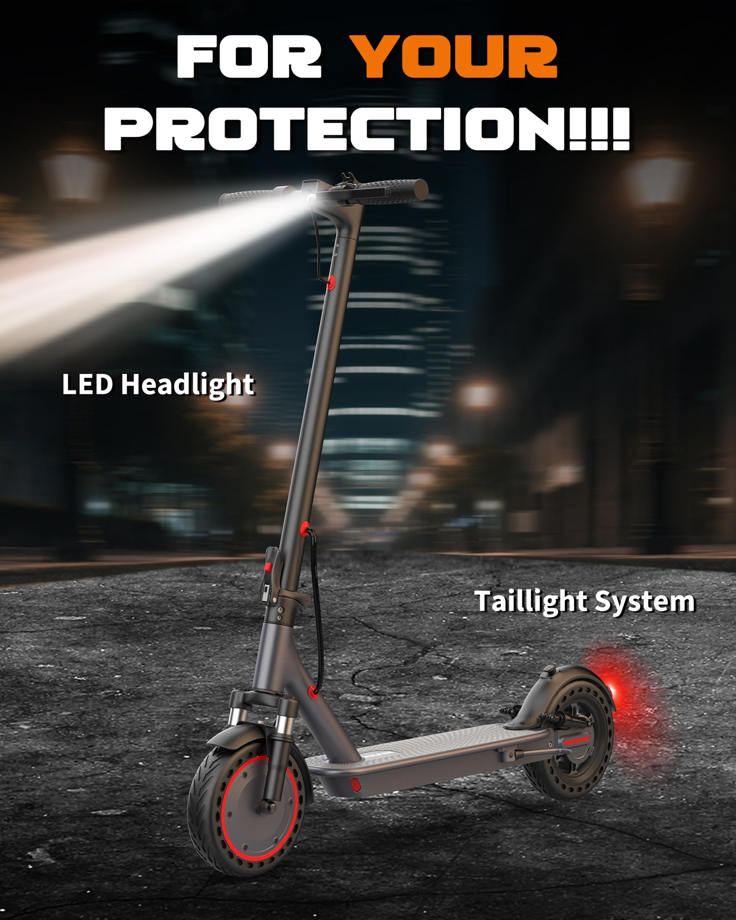 VOLPAM Electric Scooter, 350W/500W Powerful Motor, 8.5"/10" Solid Tires, 19/22Mph, 28/21/12 Miles Range,Dual Braking