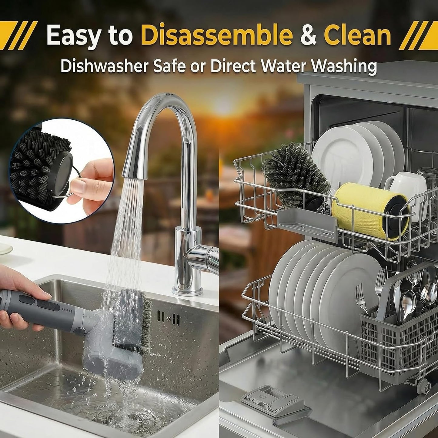 Electric Grill Brush, Cordless Grill Cleaner, Rechargeable Cleaning Brush | 58W High Torque, 5200mAh Battery, 150Mins Runtime, Anti-Shedding Brush, 3 Speeds, IPX7 Waterproof, Angle Adjust, Outdoor BBQ