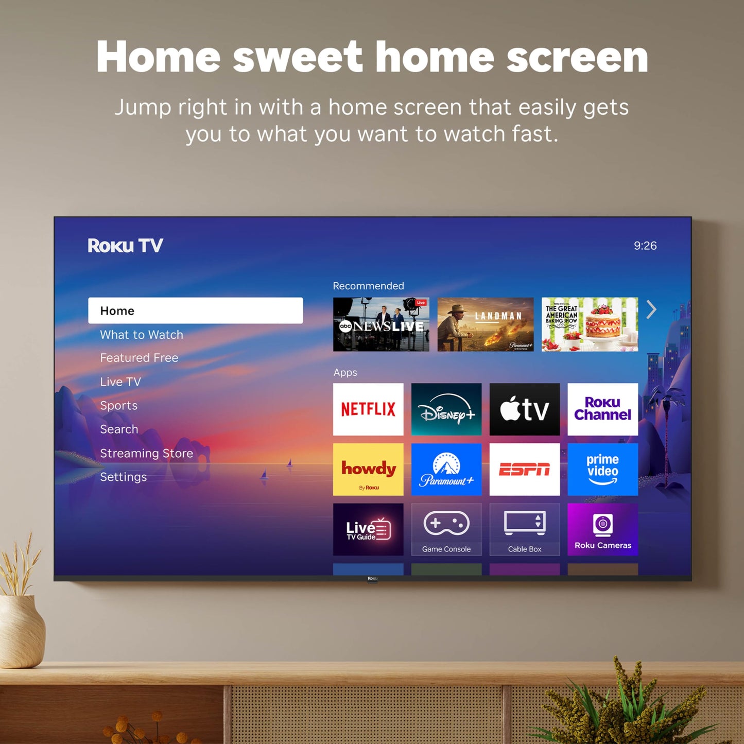 Roku Smart TV 2026 – 55-Inch Select Series, 4K QLED TV – Roku TV with Voice Remote – Flat Screen QLED Television with Wi-Fi for Streaming Live Local News, Sports, & Movies – Bluetooth Headphone Mode