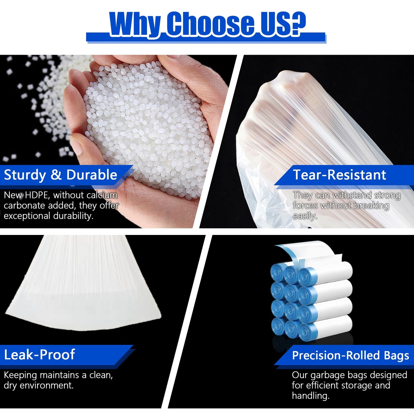 Small Trash Bags 3 Gallon, 360 Count -1.2 Mil Drawstring Mini Garbage Bags, White Plastic Trash Can Liners for Bathroom Accessories, 12 Liter, Bedroom, Dorm Room Essentials, Office