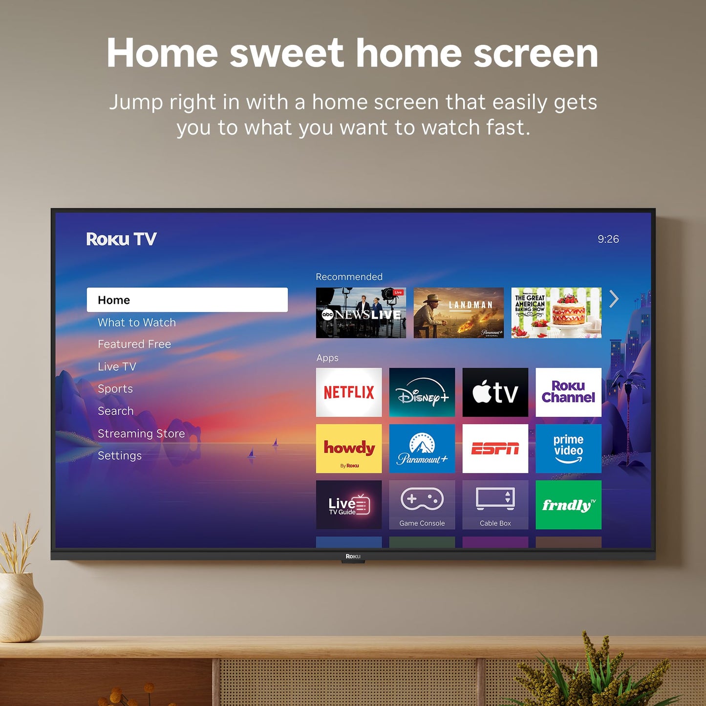 Roku Smart TV 2026 – 55-Inch Select Series, 4K QLED TV – Roku TV with Voice Remote – Flat Screen QLED Television with Wi-Fi for Streaming Live Local News, Sports, & Movies – Bluetooth Headphone Mode