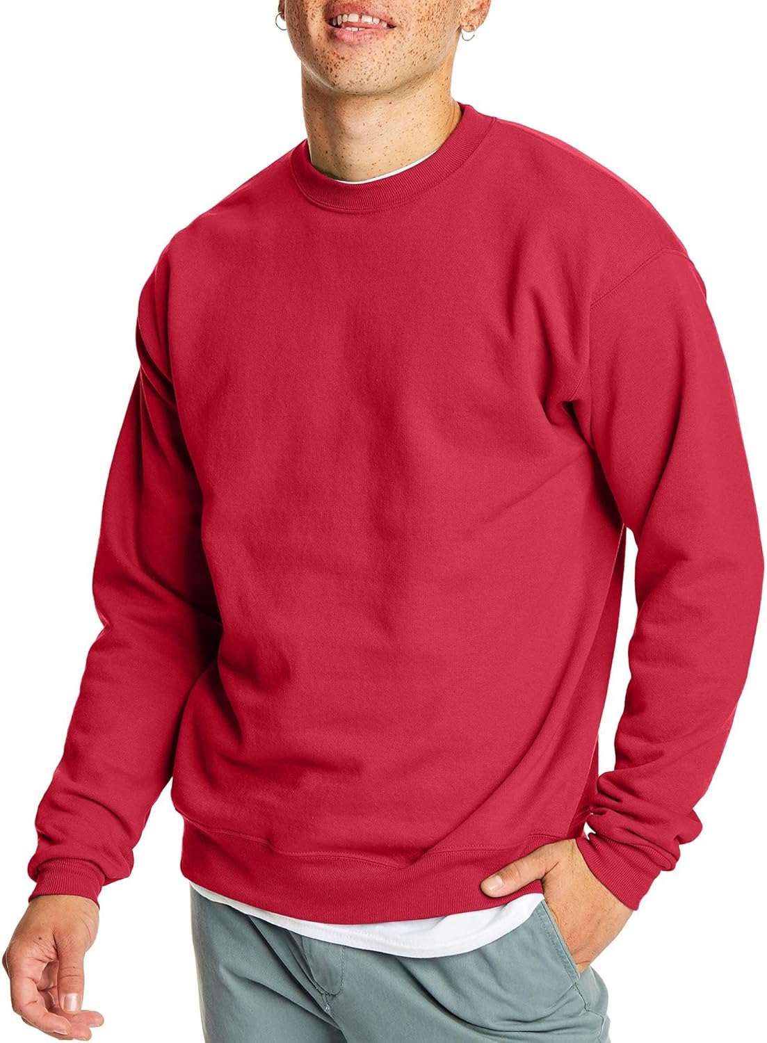 Hanes Men's Ecosmart Fleece Sweatshirt, Pullover Crewneck Sweatshirt, Big & Tall, 1 or 2 Pack