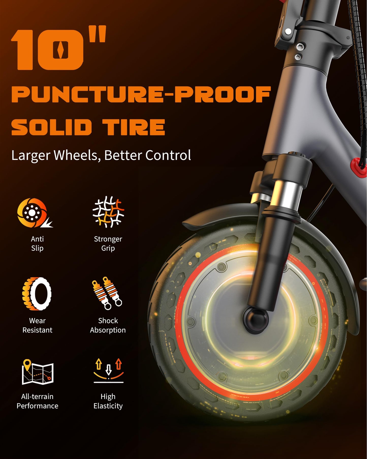 VOLPAM Electric Scooter, 350W/500W Powerful Motor, 8.5"/10" Solid Tires, 19/22Mph, 28/21/12 Miles Range,Dual Braking