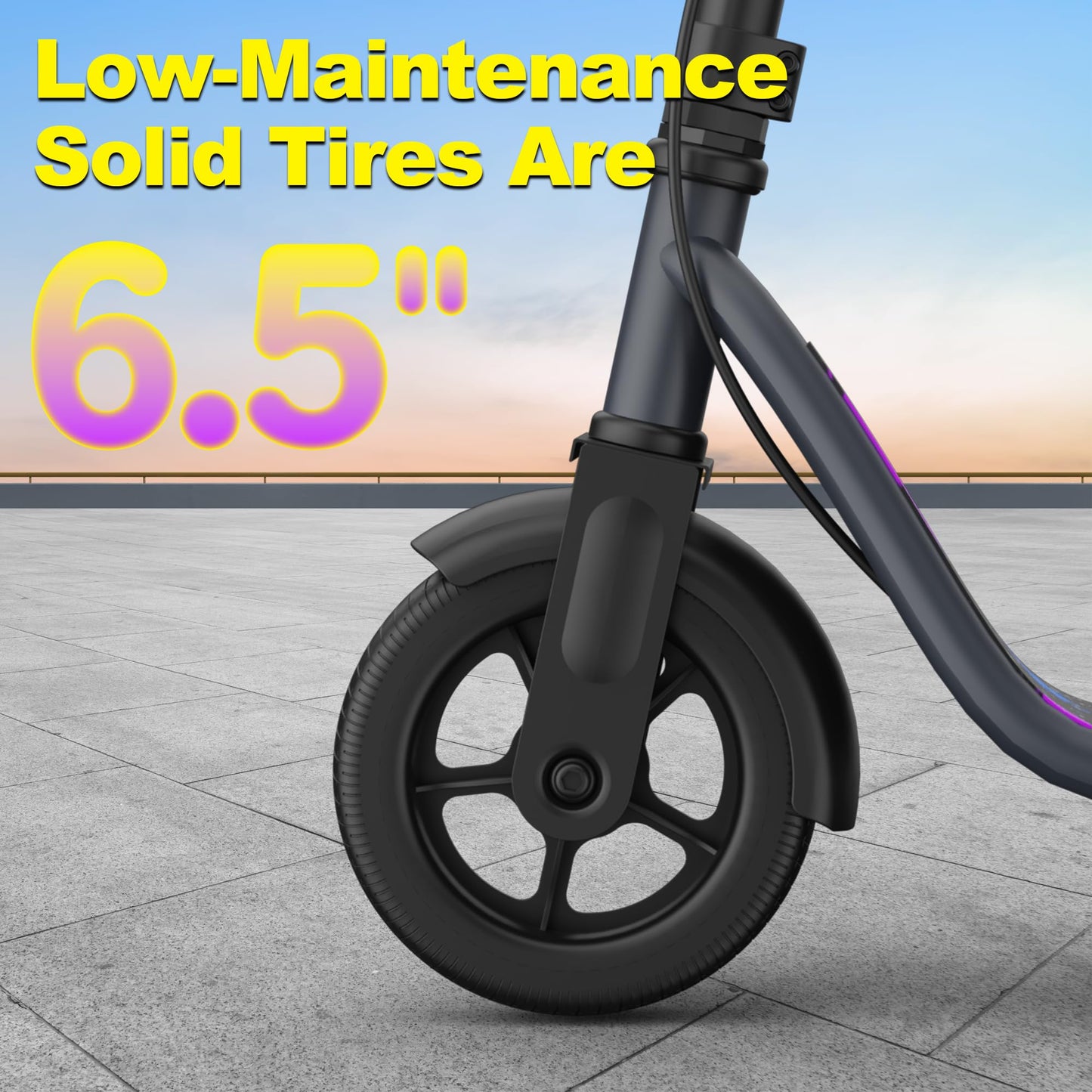 VOLPAM Electric Scooter, 350W/500W Powerful Motor, 8.5"/10" Solid Tires, 19/22Mph, 28/21/12 Miles Range,Dual Braking