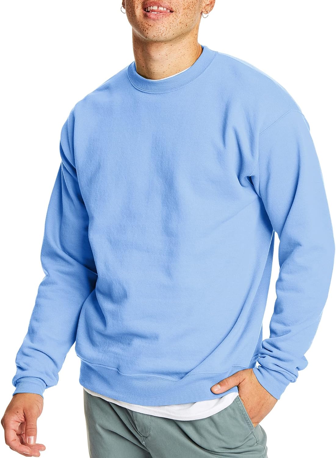 Hanes Men's Ecosmart Fleece Sweatshirt, Pullover Crewneck Sweatshirt, Big & Tall, 1 or 2 Pack