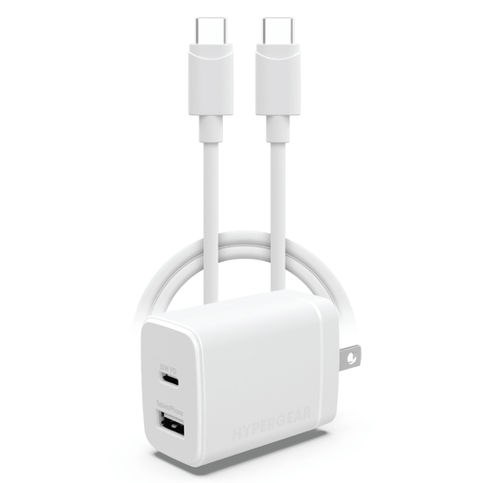 30W PD Dual Wall Charger + USB-C to USB-C