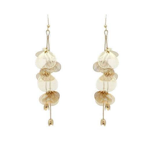 Flower Metal Drop Earrings