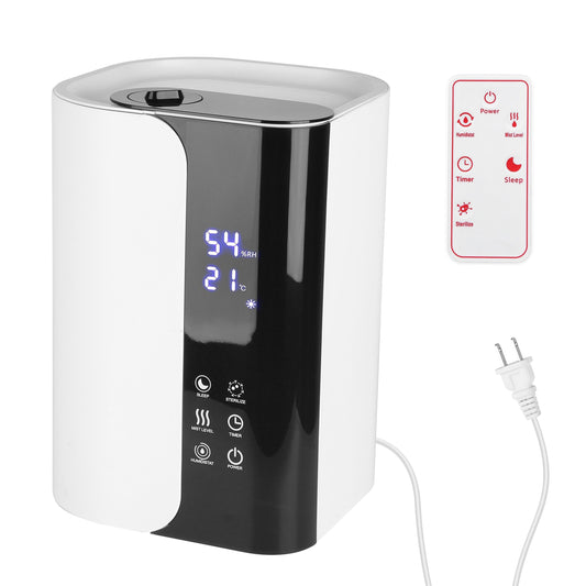 5L/1.32Gal Humidifiers Top Fill Cool Mist Humidifier with Essential Oils Diffuser Filter 360° Rotatable Outlet Nozzle 1-8 Hours Timer 1-3 Level Mist 4