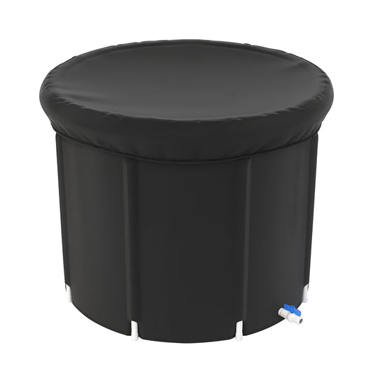 97Gal Large Size Ice BathTub with Cover for Adults Athletes Recovery Cold Water Therapy Outdoor Portable Cold Plunge Tub 660LBS Load Capacity 33.46x29