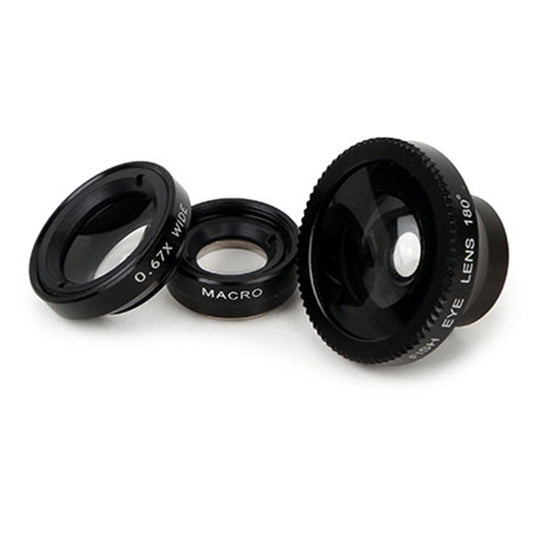 Phone Camera Lens Kit Magnetic 180°Fisheye Lens 0.67xWide Angle 10X Macro Lens for iPhone X /8/7/6s Samsung Galaxy S10/S9