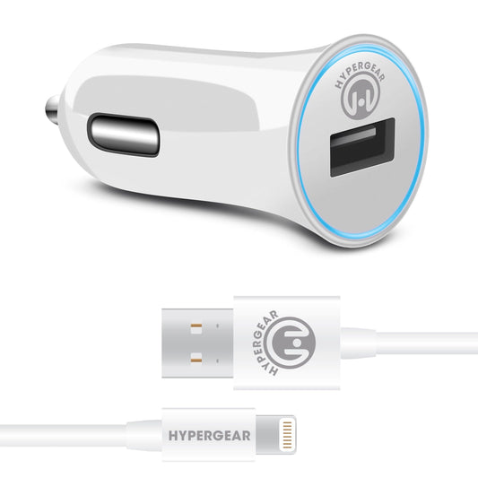 Rapid 2.4A Car Charger w/MFI Lightning Cable 4ft