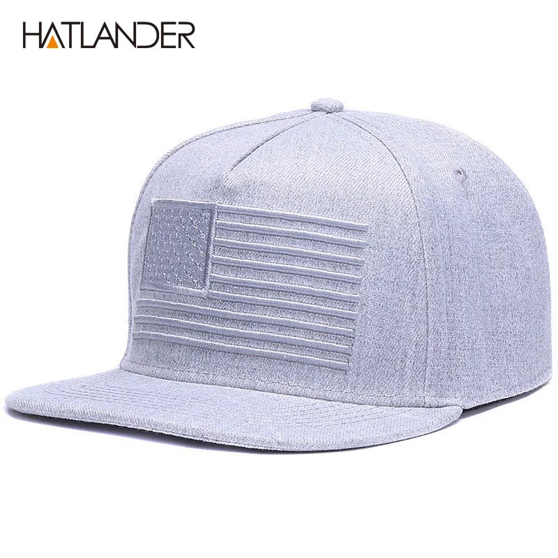 Raised Flag Embroidery Snapback Cap