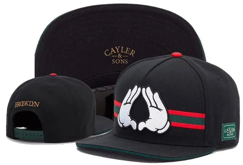 Skull Hand Snapback Hat – Flat Bill Adjustable Baseball Cap