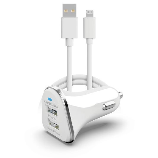 Hi-Power Dual USB 3.4A Car Charger for iPhones iPads and AirPods