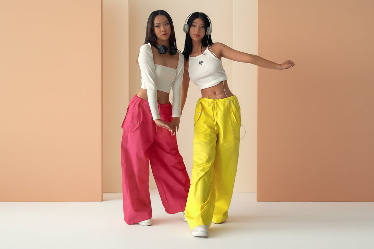 Women's High-Waist Lace-Up Straight-Leg Cargo Pants – Loose Fit