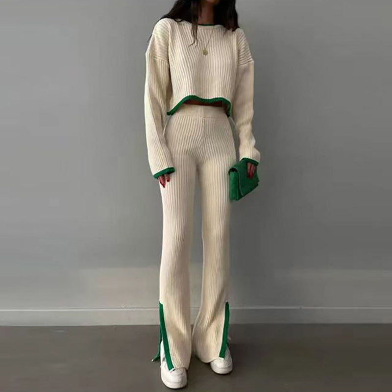 Women’s Casual Color-Block Two-Piece Set