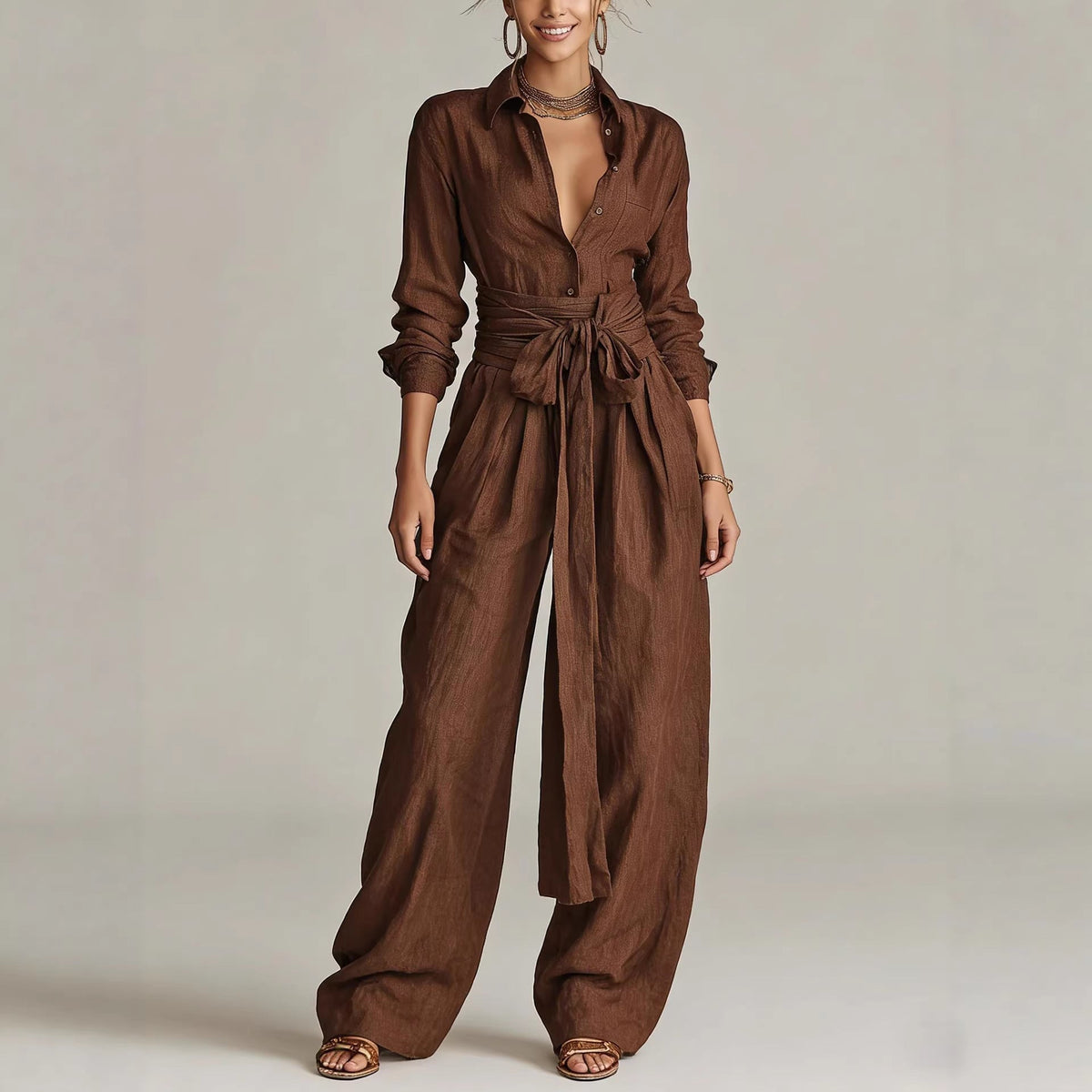 Solid Color Fashion Casual Pants Set for Women