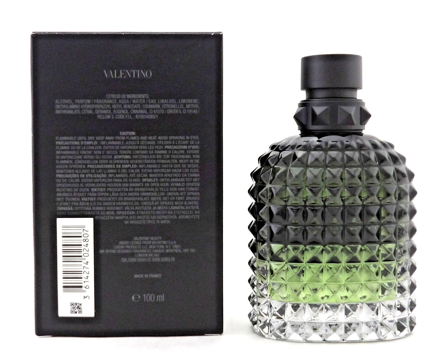 Valentino Uomo Born In Roma Green Stravaganza 3.4 oz EDT Spray New NO CELLOPHANE